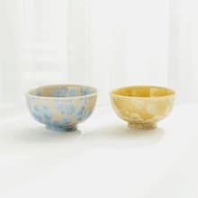 【結婚禮物】花結晶夫妻對碗 銀花&金花 /陶葊