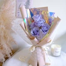 幻彩迷霧花束(5朵玫瑰花)