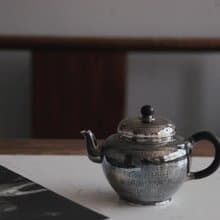 尚幀品 木把宮燈純銀壺 純銀9999 純手工 銀泡茶壺 純銀急須200cc
