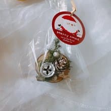 森林耶誕 乾燥花 磁鐵 小木片 留言夾 永生雪松 永生花 交換禮物