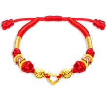 【童樂繪金飾】與愛同行 兒童紅繩手鍊 約重0.05錢 (彌月金飾)