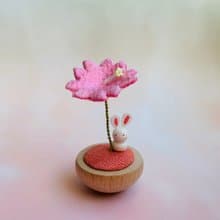 療癒系搖搖-櫻花-小白兔 擺飾 禮品 情人節禮物 送禮