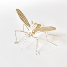 蚊子 - 黃銅昆蟲摺疊擺設 裝飾 玻璃擺設