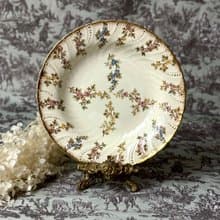 50744-絕美法國1880年代 Sarreguemines Louis XV 皇室貴族瓷盤