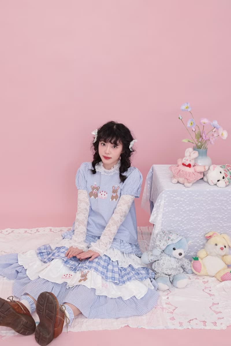 甜美少女 小熊刺繡蛋糕半裙