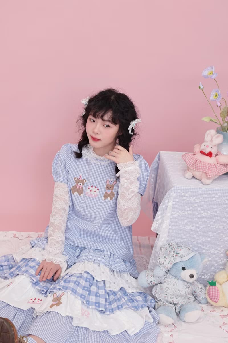 甜美少女 小熊刺繡蛋糕半裙
