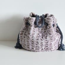 数量限定 高級エコファーマリンバッグ　ラベンダーグレージュ