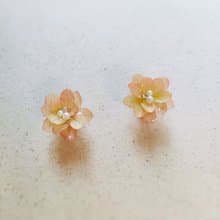 日本大地農園重瓣繡球花/多層立體花/925純銀耳環/蚊香耳夾