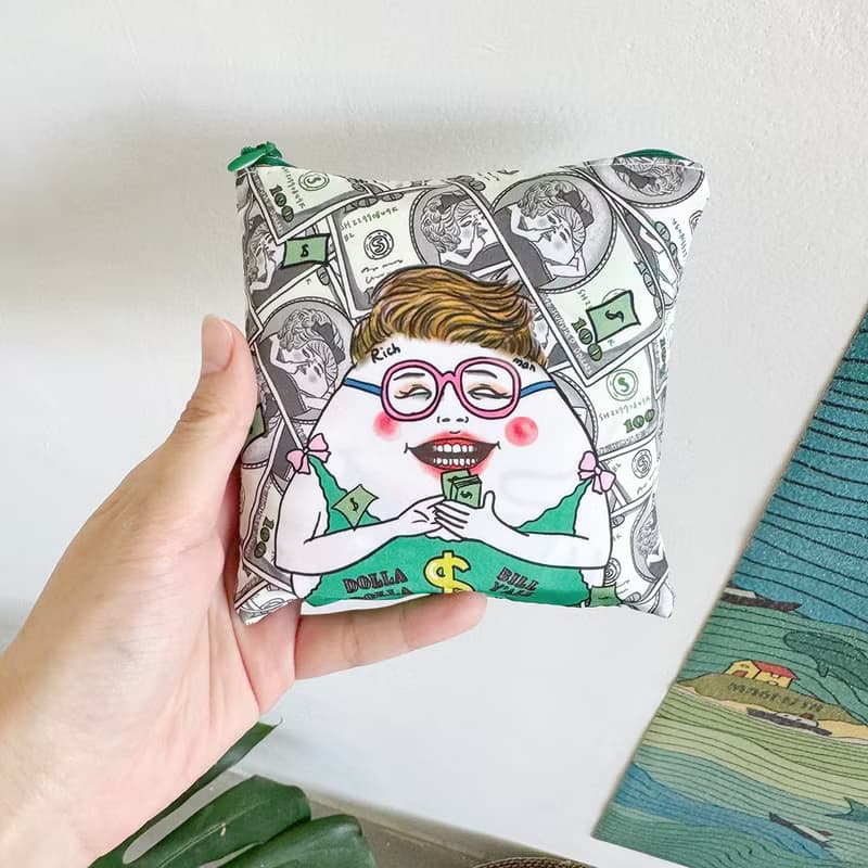 /新布料/  Dollar dollar bills 環保收納購物袋