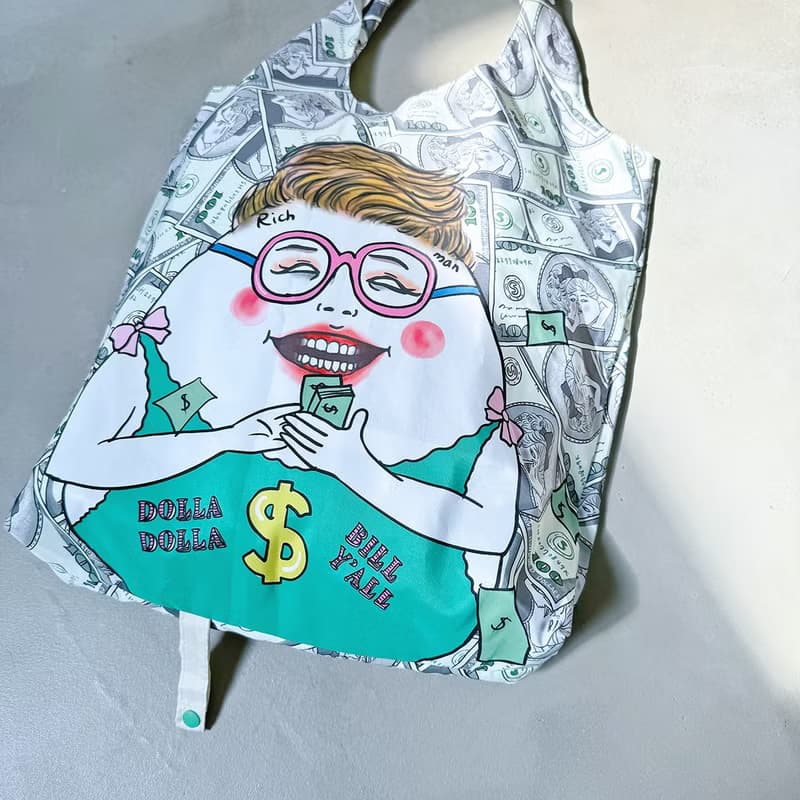 /新布料/  Dollar dollar bills 環保收納購物袋