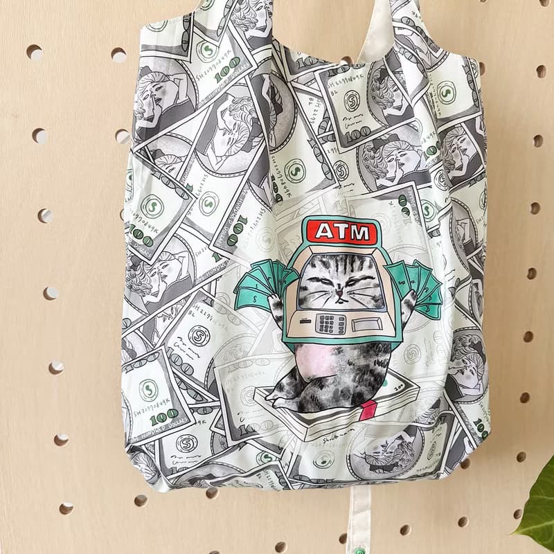 /新布料/  Dollar dollar bills 環保收納購物袋
