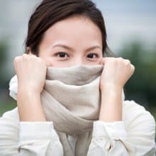 杏色 成人圍脖 微涼春秋薄款 保加利亞純棉紡織布料 / 圍巾