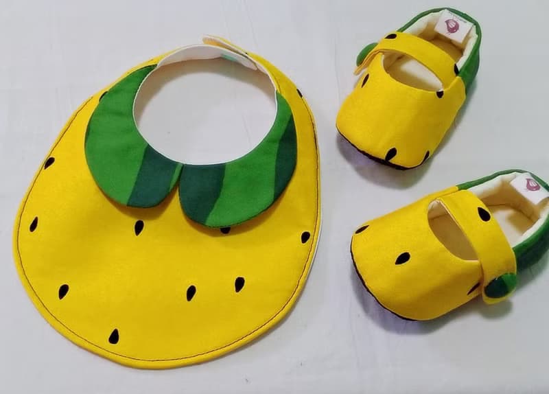 炎炎夏日小玉西瓜手工鞋5件組 彌月禮.滿月禮6M~2Y