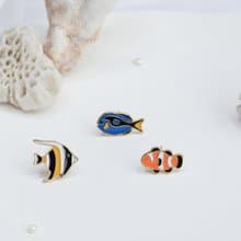 熱帶魚 Tropical fish 海洋生物 夾式耳環 生日禮物 紙盒包裝