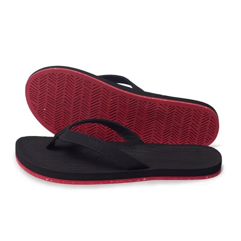 indosole 環保拖鞋 運動鞋底 墨碳黑/紅底 女
