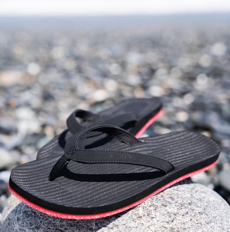 indosole 環保拖鞋 運動鞋底 墨碳黑/紅底 女