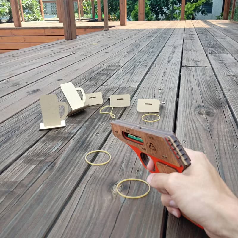【手作DIY】貝瑞塔手槍 童玩 玩具 遊戲 木質 質感 小朋友 射擊