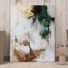 Green Gold Painting |  Green Gold Abstract | Green Wall Art | Green Flux 2