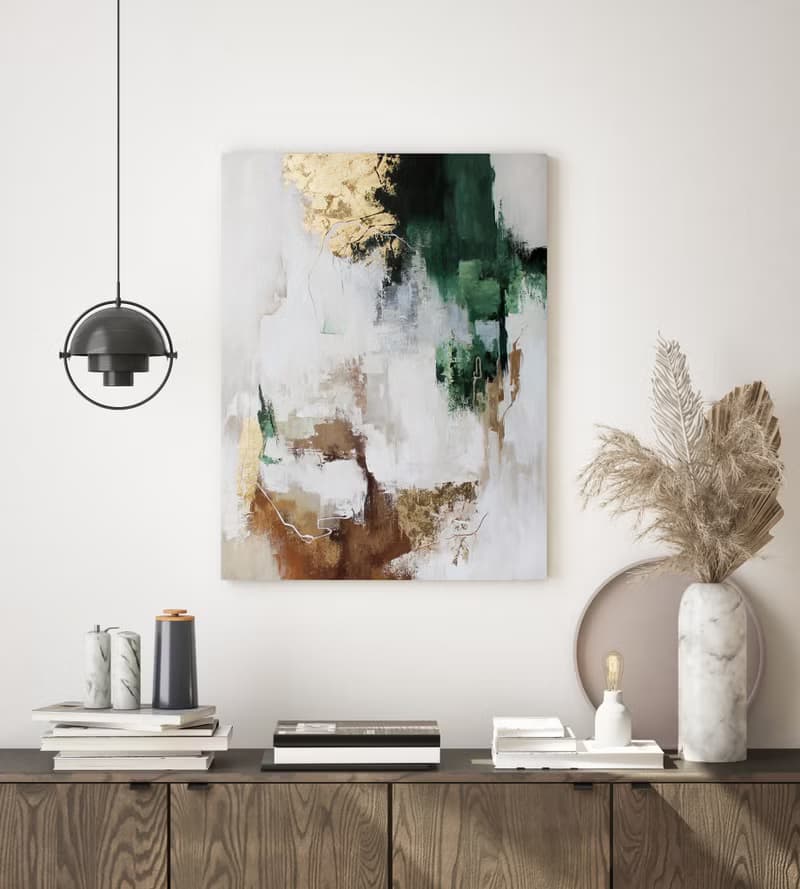Green Gold Painting |  Green Gold Abstract | Green Wall Art | Green Flux 2