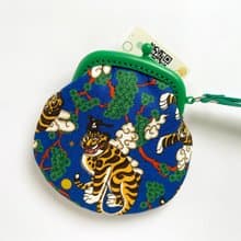 韓國印花棉布輕量感塑膠口金迷你包/零錢包