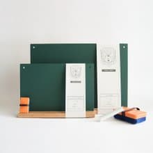 kitpas school 桌上型迷你小黑板套組 墨綠色 / A4 A5