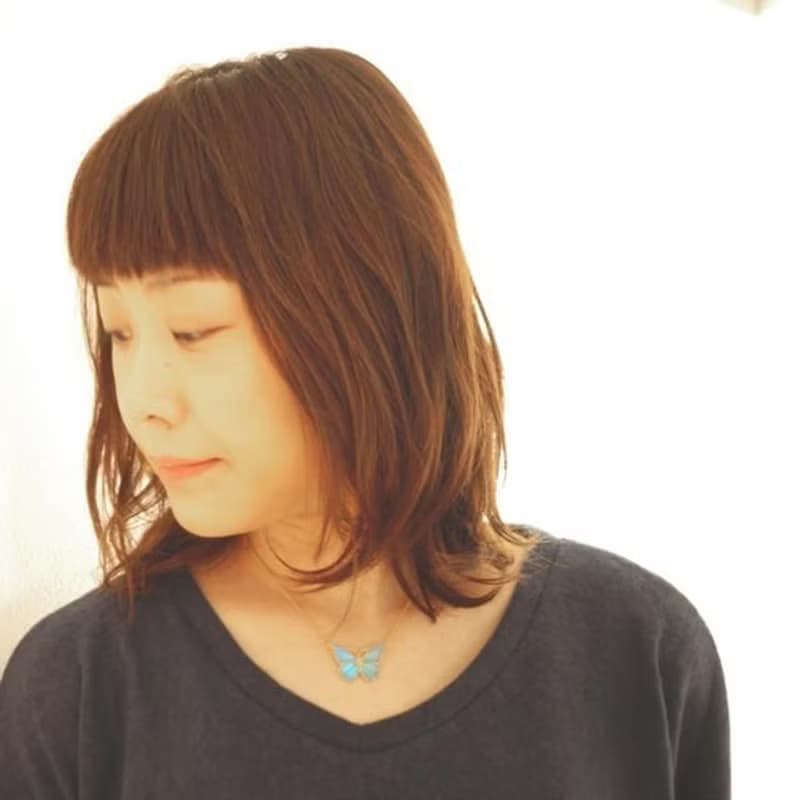 モルフォ蝶のアンティークペンダント　まっすぐ