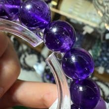 小精品烏拉圭濃色紫水晶手珠10.5-7mm智慧之石與貴人緣廣結人緣
