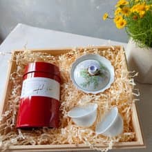 手繪紫陽花蓋碗 年節禮盒