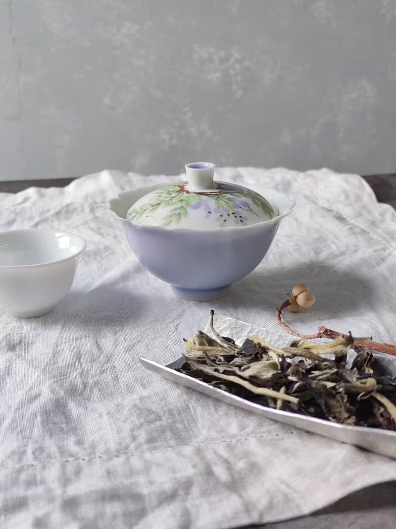 手繪紫陽花蓋碗 年節禮盒