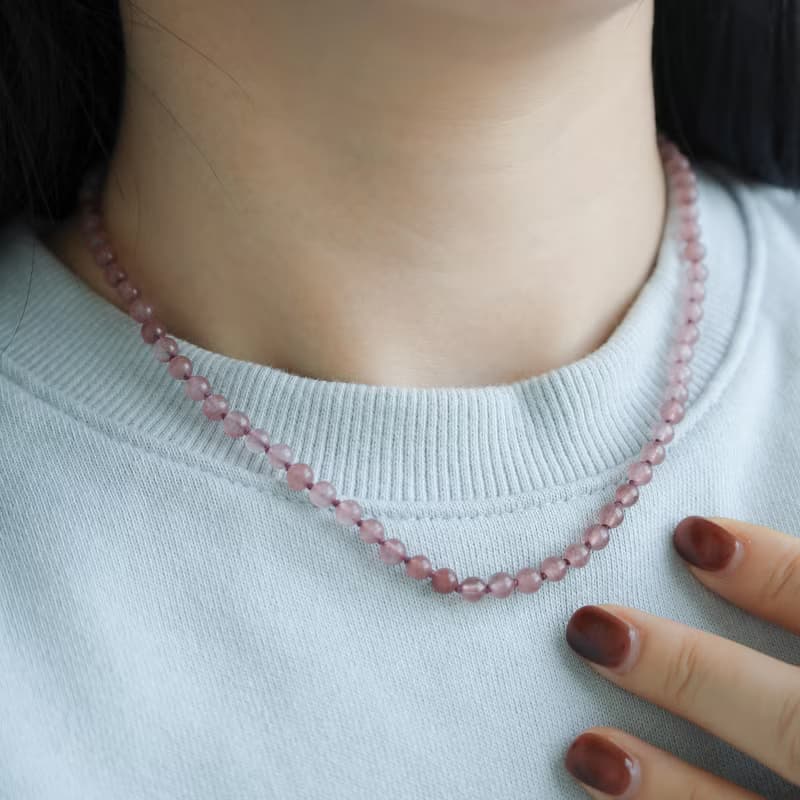 Love Me Strawberry Quartz Necklace
