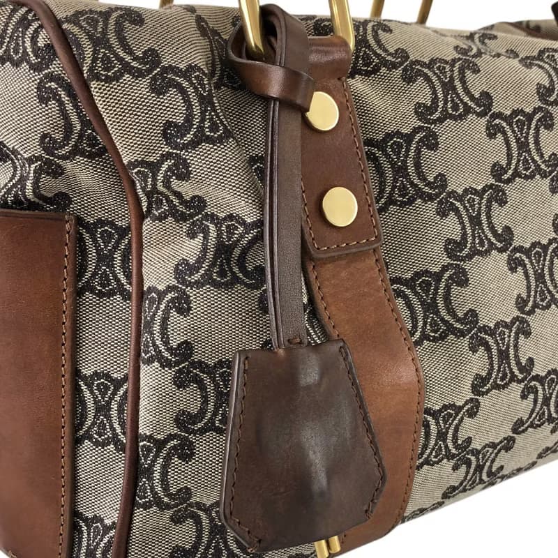 【 日本直送　名牌中古包 】CELINE セリーヌ ブラゾン ハンドバッグ ベージュ キャンバス ミニボストン vintage ヴィンテージ ypu3vy