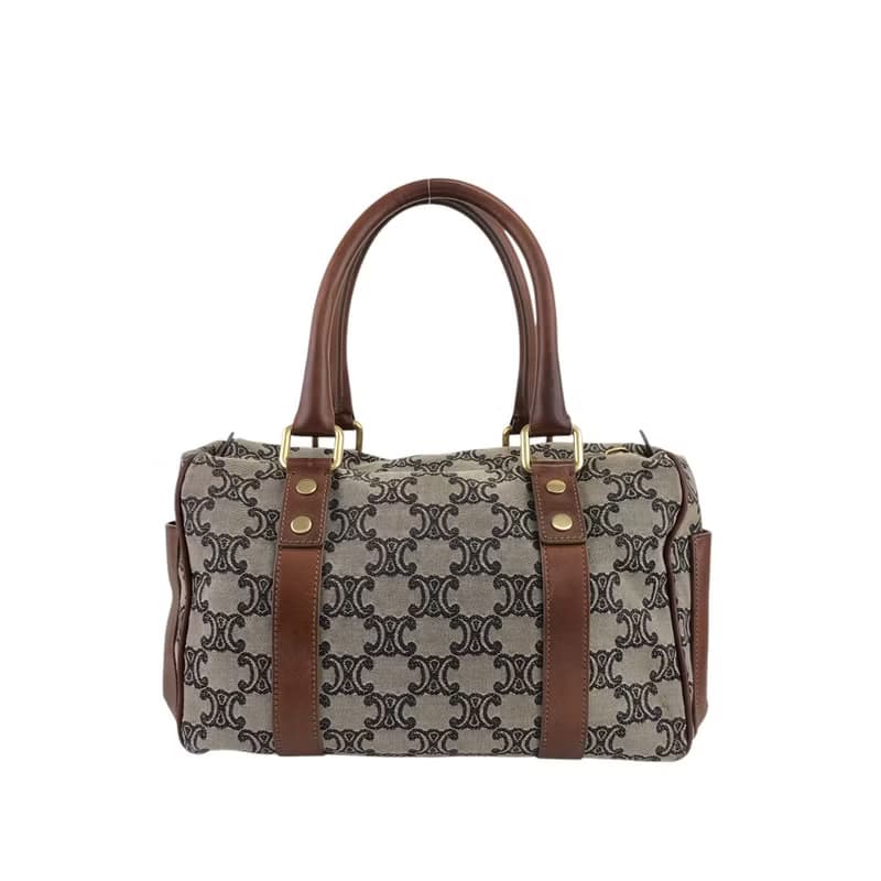 【 日本直送　名牌中古包 】CELINE セリーヌ ブラゾン ハンドバッグ ベージュ キャンバス ミニボストン vintage ヴィンテージ ypu3vy