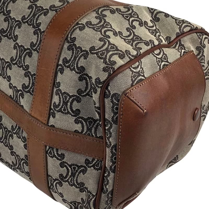 【 日本直送　名牌中古包 】CELINE セリーヌ ブラゾン ハンドバッグ ベージュ キャンバス ミニボストン vintage ヴィンテージ ypu3vy