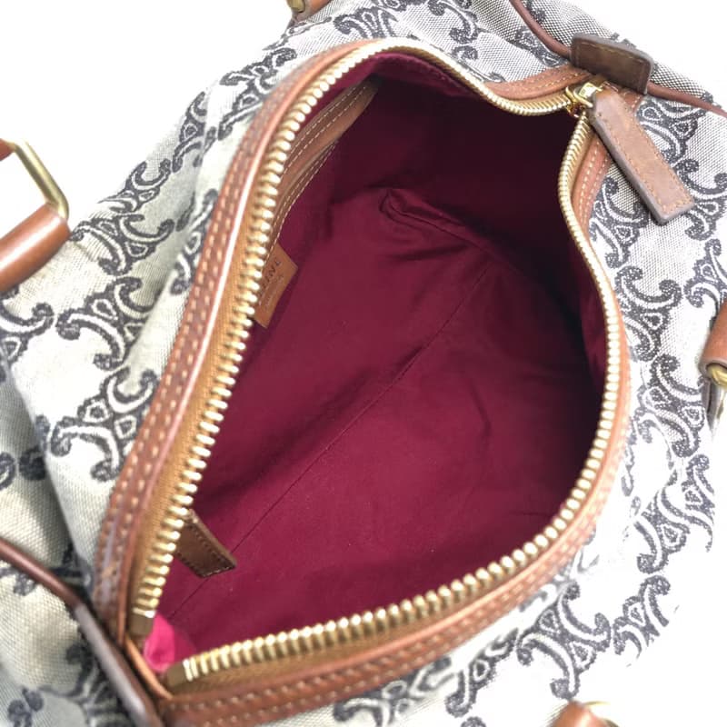【 日本直送　名牌中古包 】CELINE セリーヌ ブラゾン ハンドバッグ ベージュ キャンバス ミニボストン vintage ヴィンテージ ypu3vy