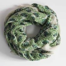 Carré Laine Poème Vert Green羊毛方形圍巾