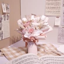 【中型永生玫瑰花束】— 夢幻少女粉花束