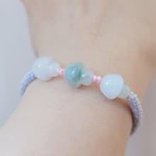 【親翠】天然翡翠 冰飄花蘑菇初春玉米結手環