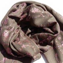 喀什米爾Cashmere/羊絨圍巾/純羊毛圍巾披巾/戒指絨披肩-刺繡花朵