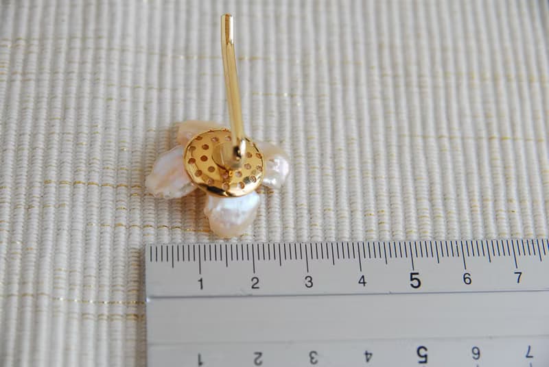 花びらケシパールのお花のポニーフック　ライトオレンジ
