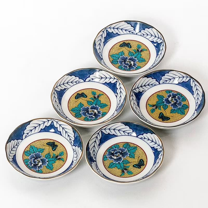 日本進口九谷燒吉田屋牡丹日式小味碟小菜盤家用蘸料碟醬油碟餐具