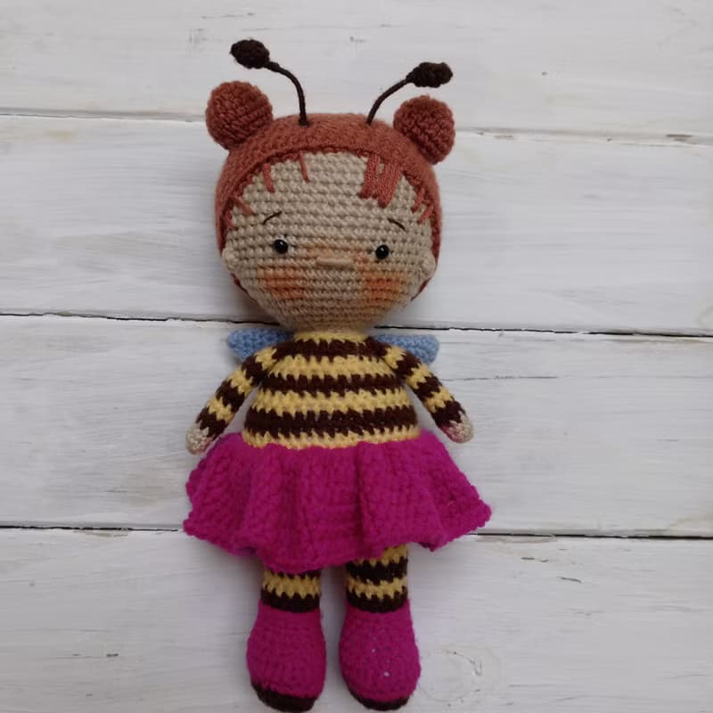 Bee Doll Hand crochet doll Stuffed toys Plush toys Dolls Gift Home Decor Bee