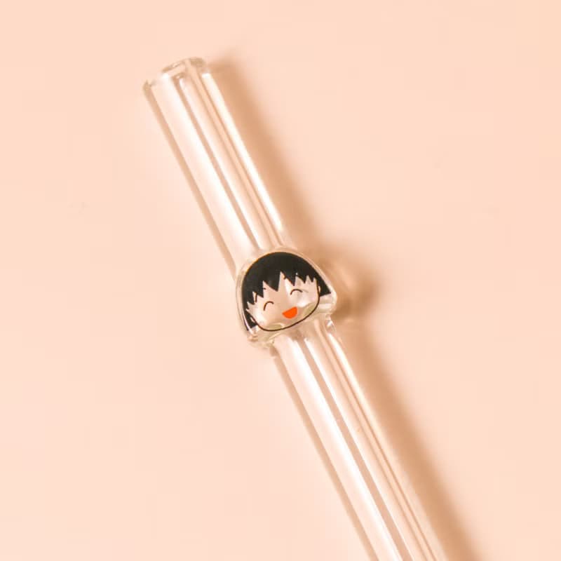 【Pinkoi x 櫻桃小丸子】小丸子造型玻璃吸管