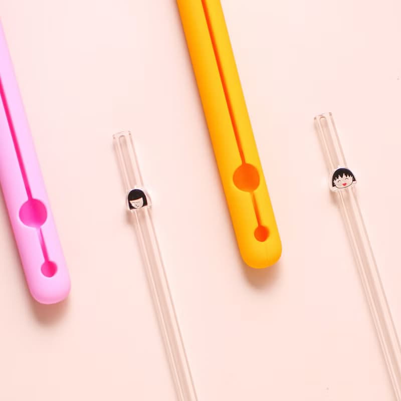 【Pinkoi x 櫻桃小丸子】小丸子造型玻璃吸管