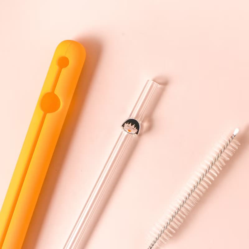 【Pinkoi x 櫻桃小丸子】小丸子造型玻璃吸管