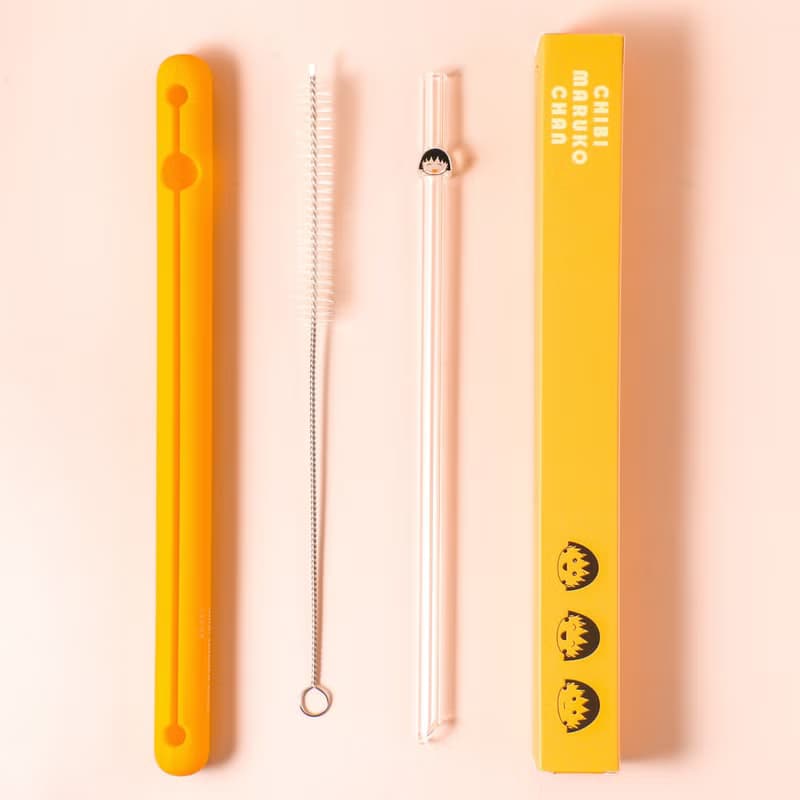 【Pinkoi x 櫻桃小丸子】小丸子造型玻璃吸管