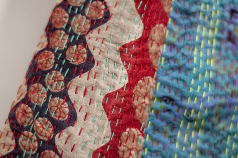 手工縫紗麗布裙子 絲綢手工刺繡拼布裙  印度絲綢刺繡長裙-摩洛哥