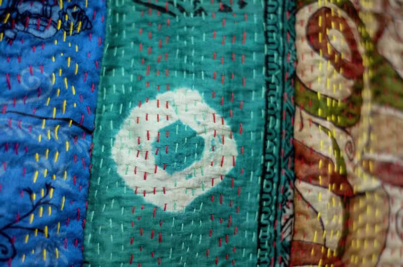 手工縫紗麗布裙子 絲綢手工刺繡拼布裙  印度絲綢刺繡長裙-摩洛哥