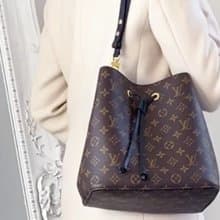 Louis Vuitton Néonoé Monogram 水桶包黑色飾邊款 幾乎全新