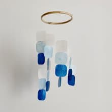 DIY-KIT | Italian Piano-Square-Blue| Shell Wind Chime Mobile | #0-402-BL