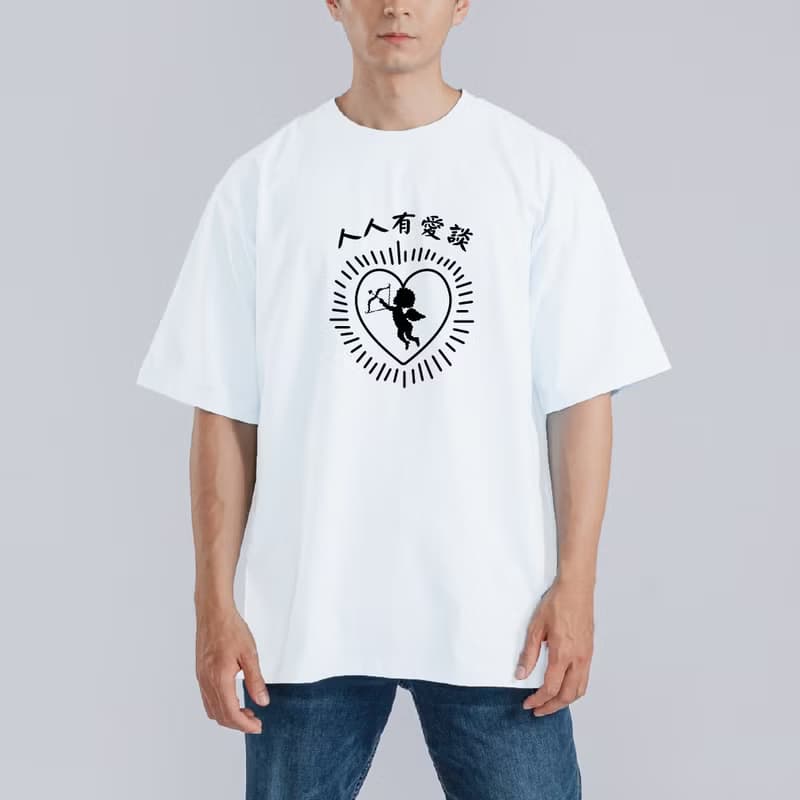 人人有愛談 邱比特 衣服 落肩 厚磅 寬版 T恤 白T 黑T 潮T 童裝